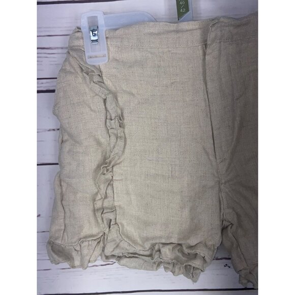 The Oaks Apparel Girls Ruffle Hem Shorts Beige Size‎ 8 Linen Blend - Picture 4 of 7